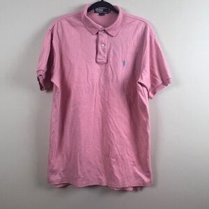 Polo Ralph Lauren Pink Polo Teal Horse Men’s Shirt XL Button 100% Cotton